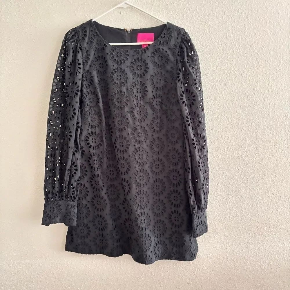 Lilly Pulitzer Black Eyelet Dress (skort) Size 12